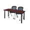 Kee Rectangle Tables > Training Tables > Kee Table & Chair Sets, 60 W, 24 L, 29 H, Mahogany MT6024MHBPBK23BK - alternate 1